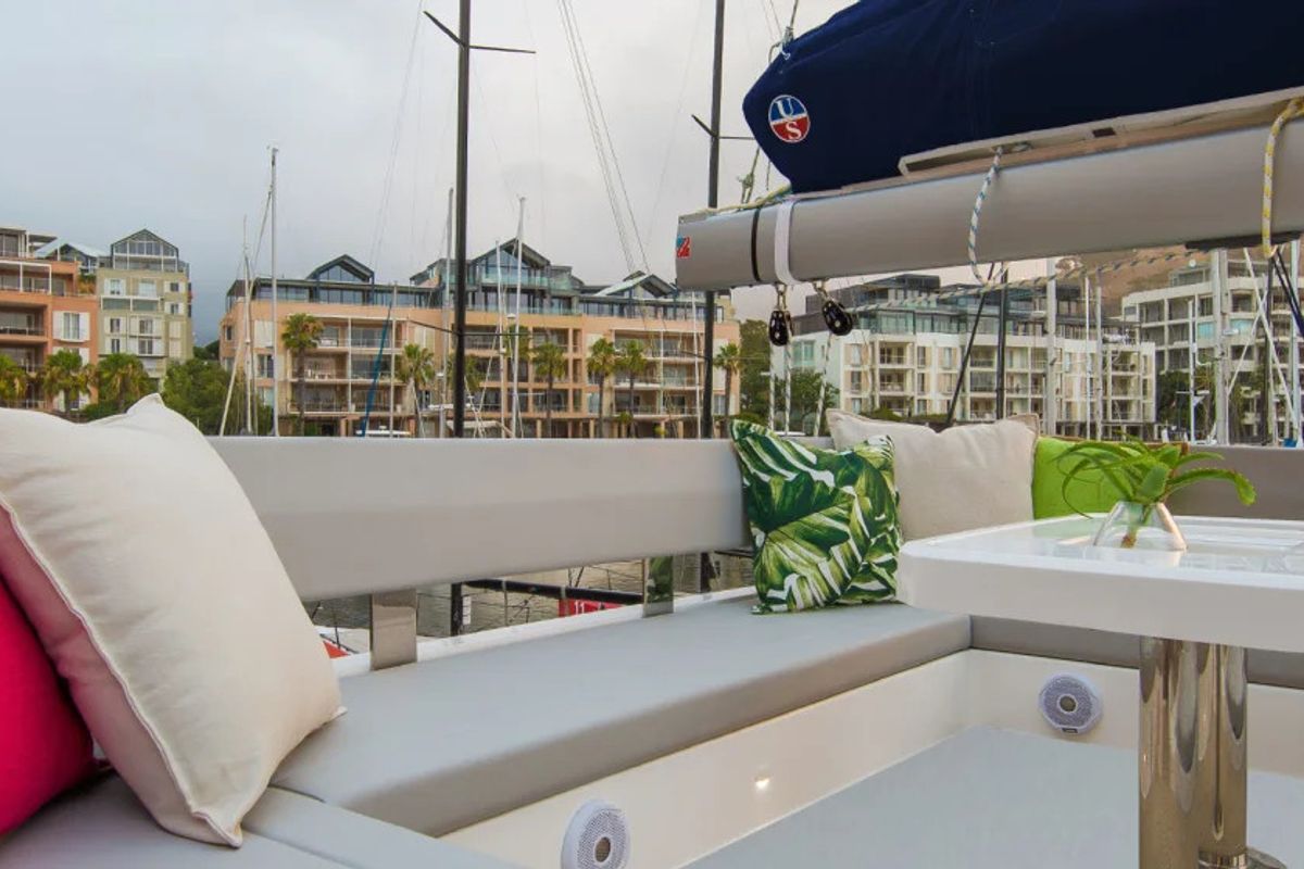 Deck of Moorings 4500L/10 Exclusive, a Leopard 45 catamaran at Pa Khlok, Thailand