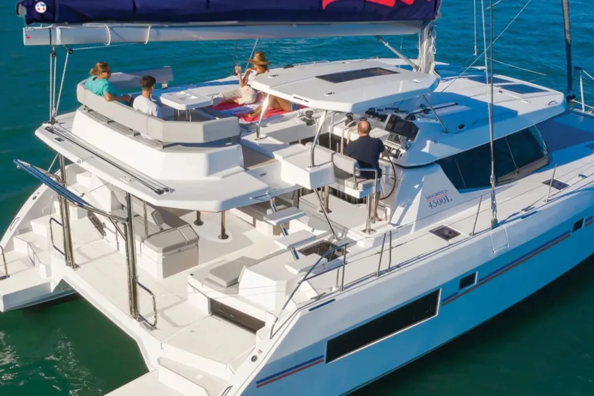Deck of Moorings 4500L/10 Exclusive, a Leopard 45 catamaran at Pa Khlok, Thailand