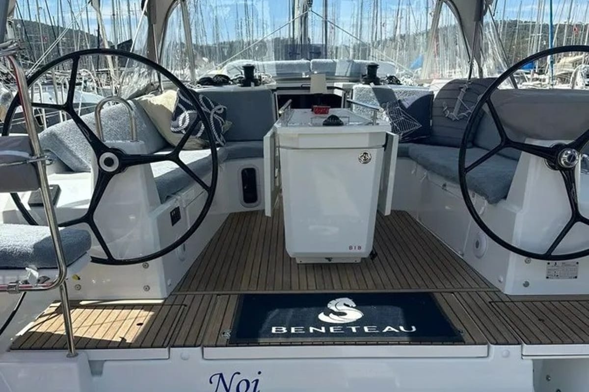 Cockpit of Noi, a Beneteau Oceanis 40.1 sailboat at Marmaris, Turkey