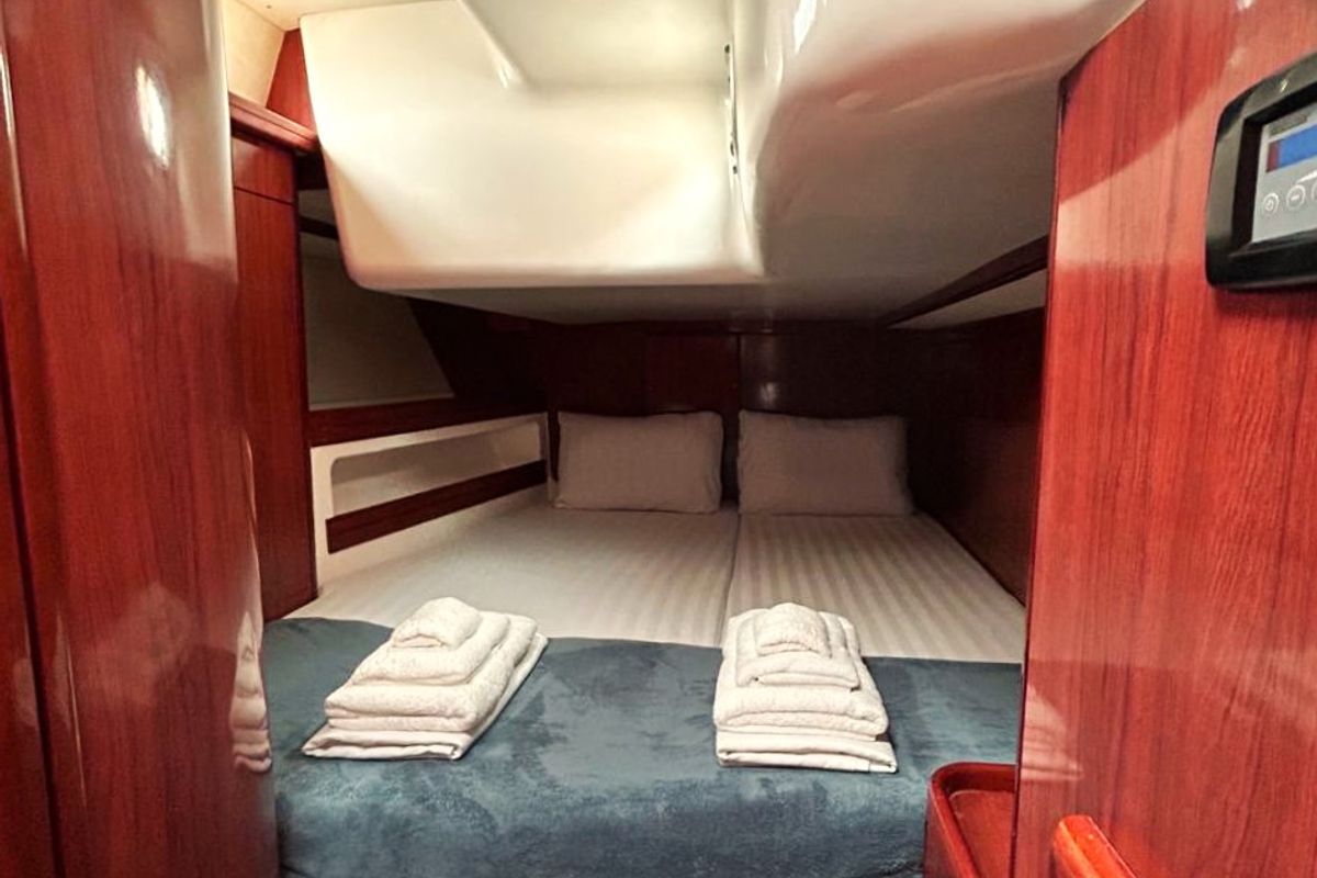 Cabin on Alexandria, a Ocean Star 58.4 sailboat at Athens, Greece