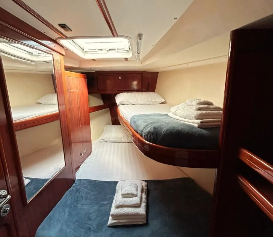 Cabin on Alexandria, a Ocean Star 58.4 sailboat at Athens, Greece