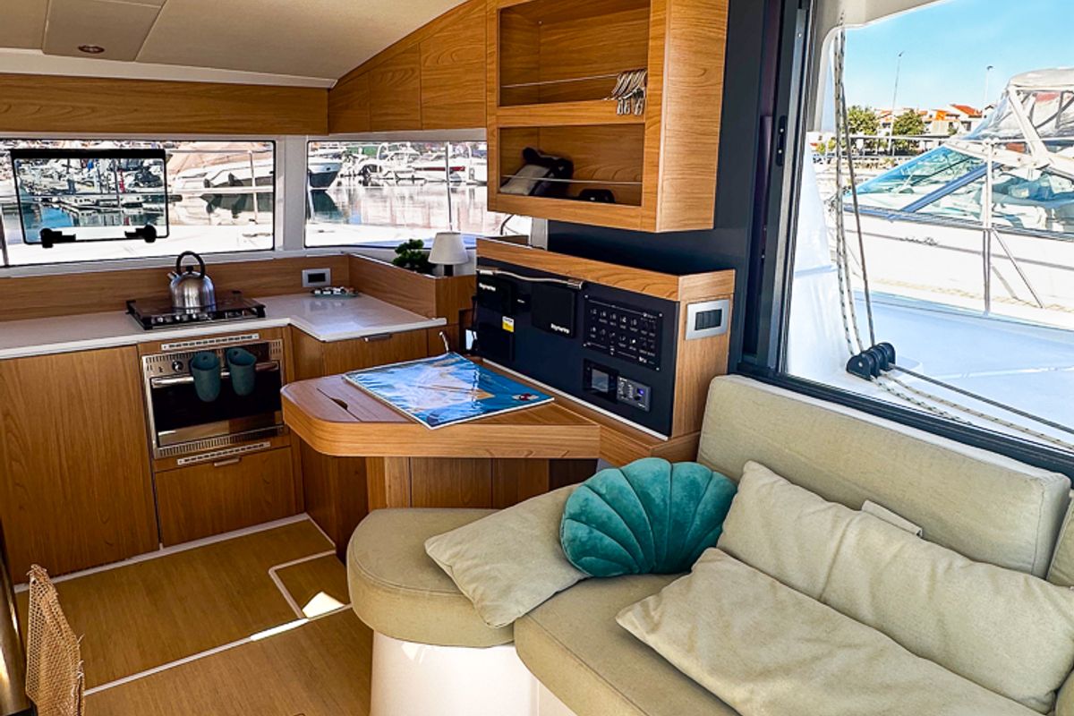 Galley of Aussie, a Bali Catsmart catamaran at Pirovac, Croatia