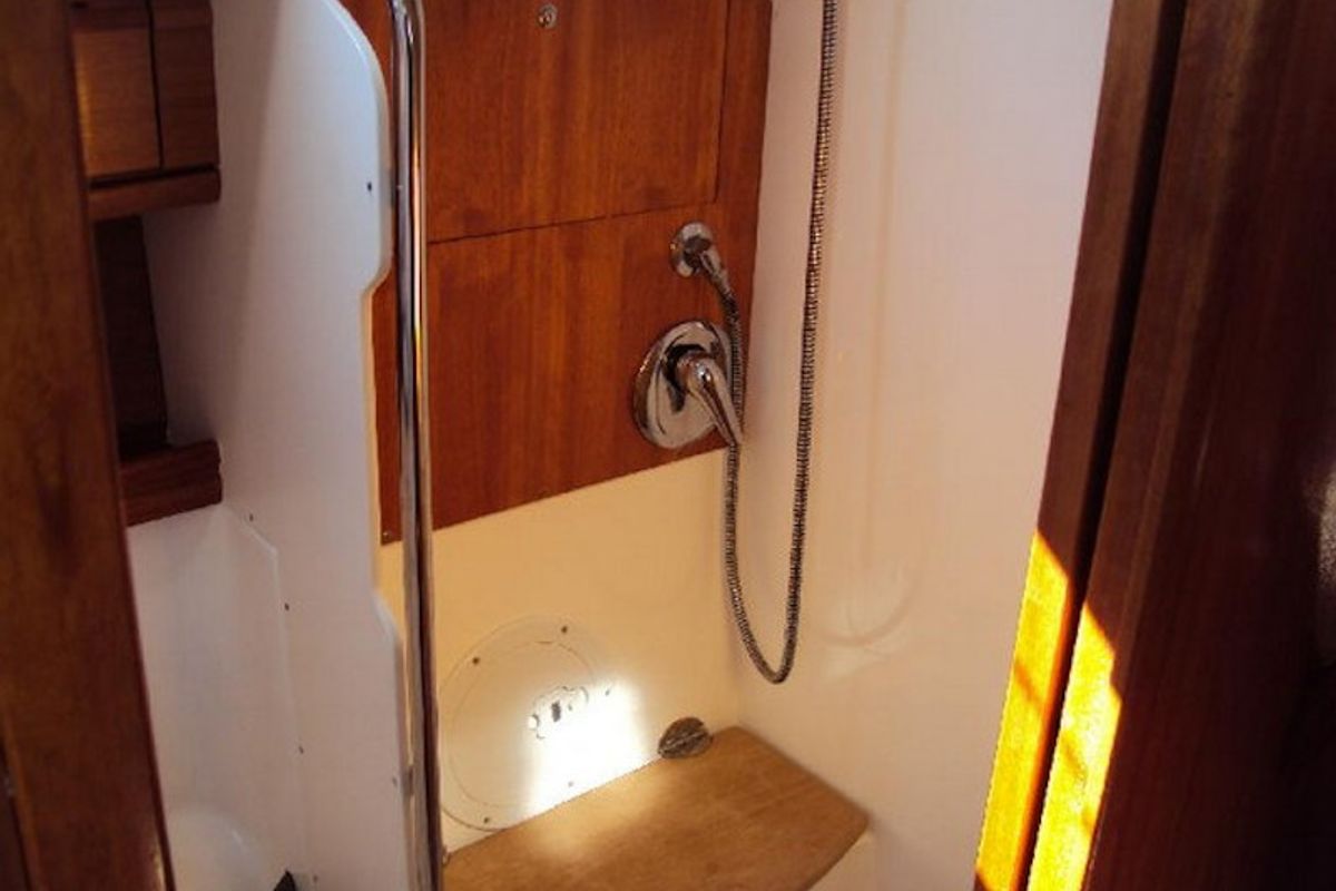 Head on Marja, a Bavaria 39 Cruiser sailboat at Trget, Croatia