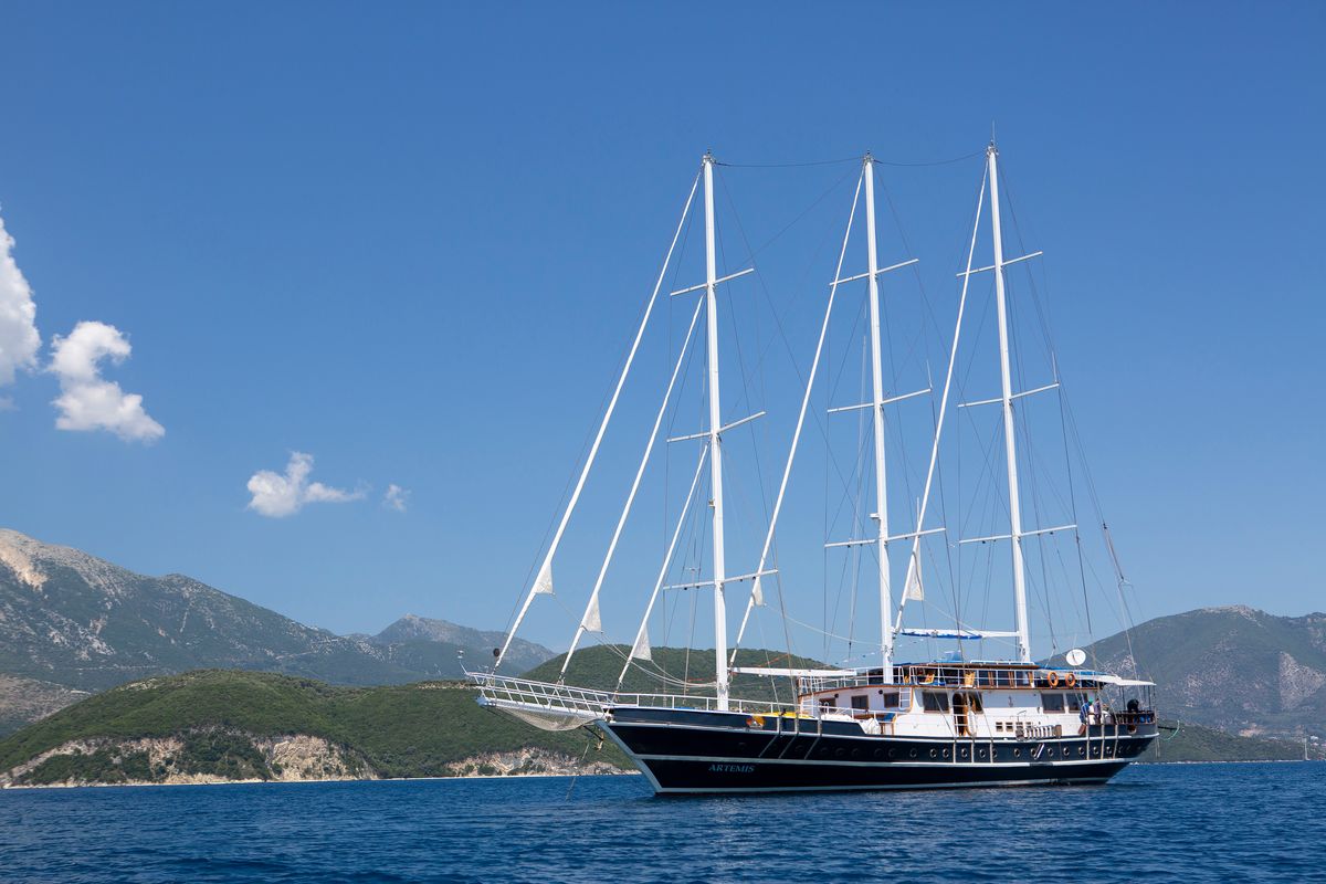 Exterior view of Artemis, a Gulet Gulet gulet at Salamina Municipal Unit, Greece