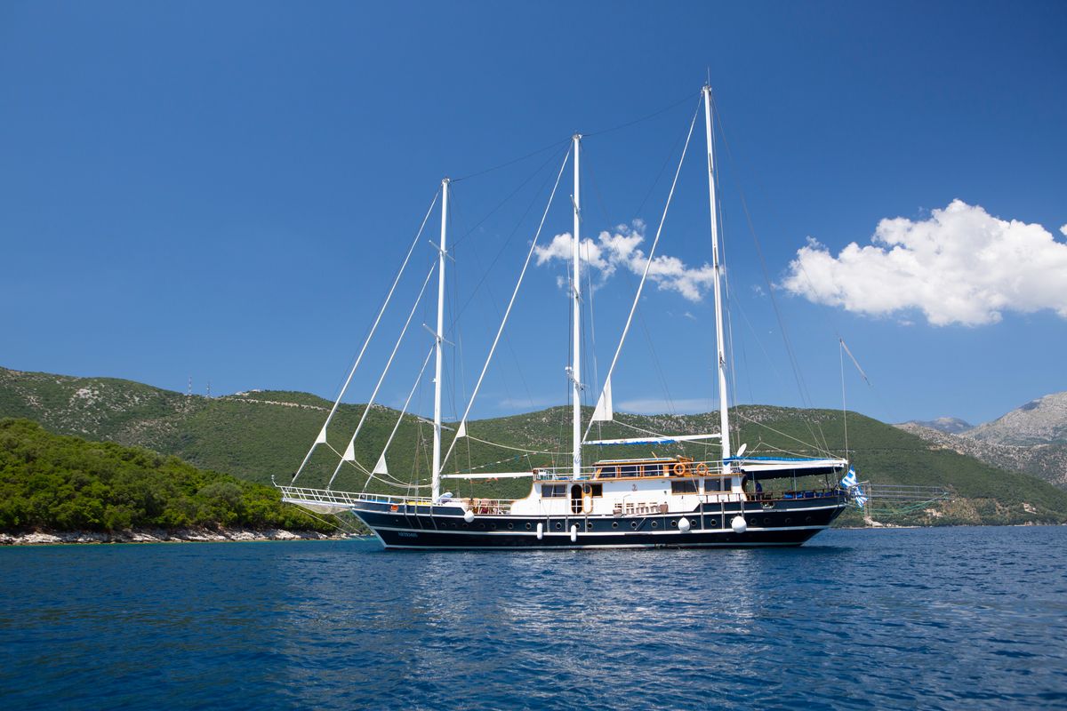 Exterior view of Artemis, a Gulet Gulet gulet at Salamina Municipal Unit, Greece