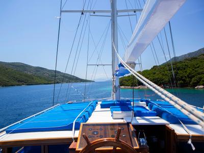 Cockpit of Artemis, a Gulet Gulet gulet at Salamina Municipal Unit, Greece