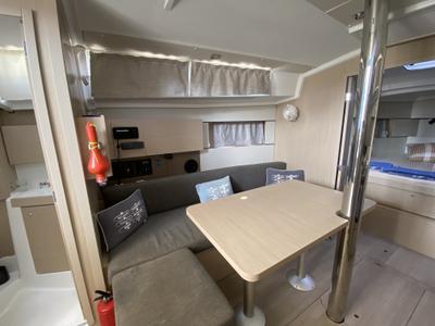 Salon of Helena, a Beneteau Oceanis 38.1 sailboat at Fethiye, Turkey