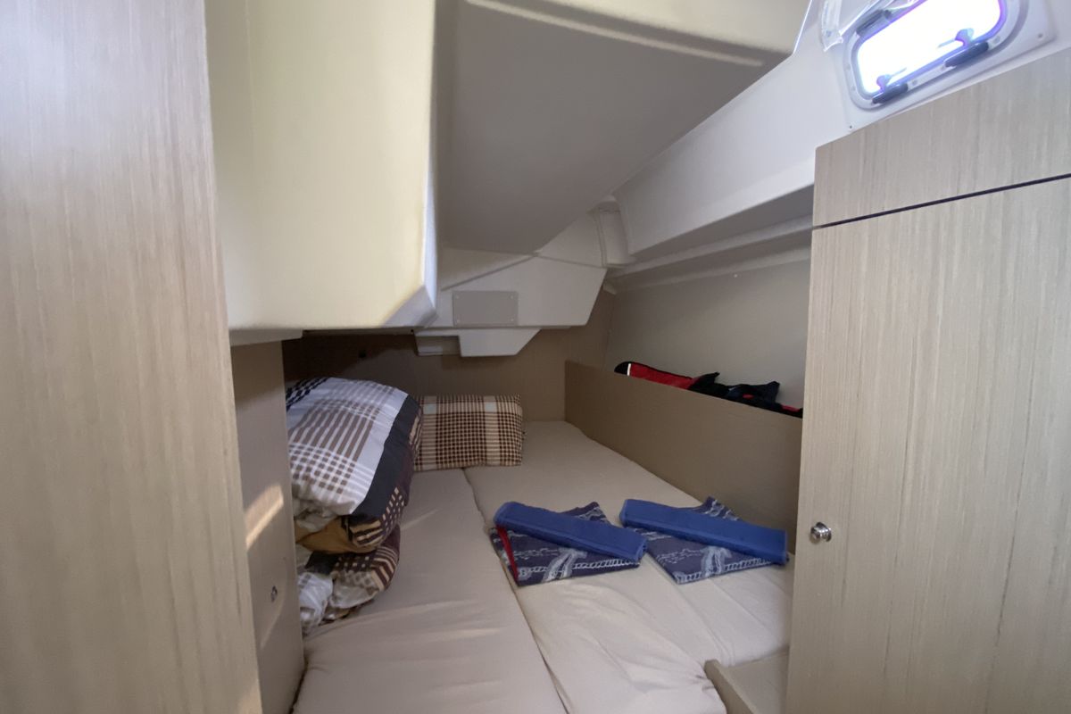 Cabin on Helena, a Beneteau Oceanis 38.1 sailboat at Fethiye, Turkey