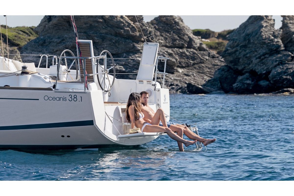 Exterior view of Helena, a Beneteau Oceanis 38.1 sailboat at Fethiye, Turkey