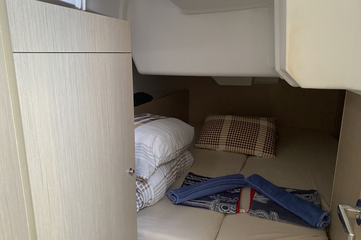 Cabin on Helena, a Beneteau Oceanis 38.1 sailboat at Fethiye, Turkey