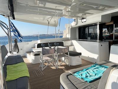 Deck of Mple, a Lagoon 46 catamaran at Athens, Greece