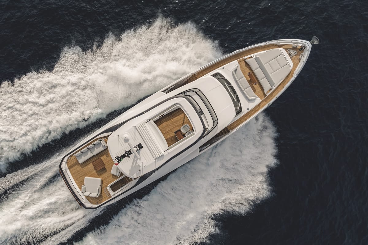 Exterior view of First Horizon, a Azimut Grande 26M catamaran at Grad Šibenik, Croatia