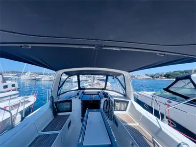 Cockpit of Office 2, a Beneteau Oceanis 41.1 sailboat at Split, Croatia