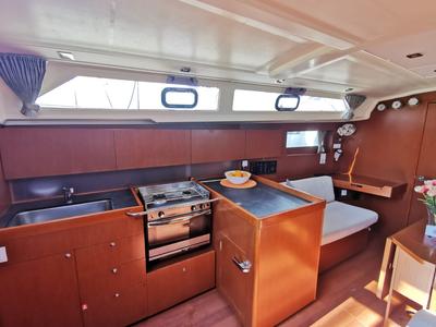 Galley of Office 2, a Beneteau Oceanis 41.1 sailboat at Split, Croatia