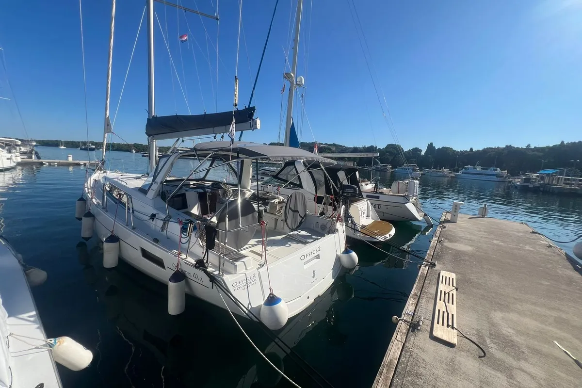Exterior view of Office 2, a Beneteau Oceanis 41.1 sailboat at Split, Croatia