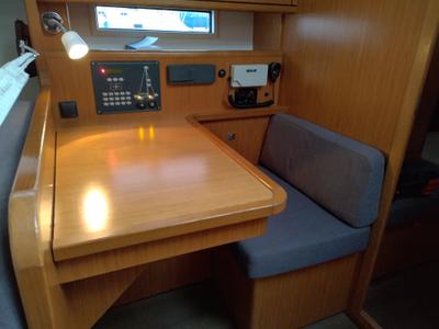 Salon of Aquamarijn, a Bavaria 41 Cruiser sailboat at Yerseke, Netherlands