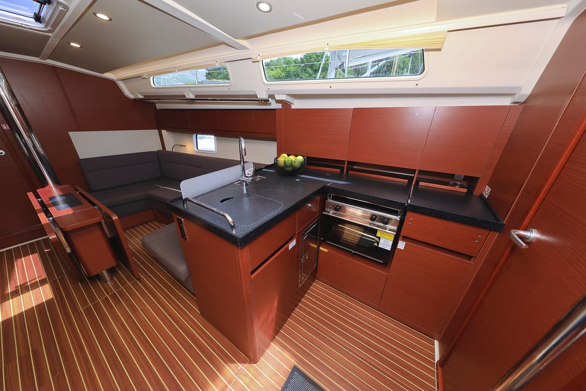 Galley of Vivien, a Hanse Yachts Hanse 418 sailboat at Dubrovnik, Croatia