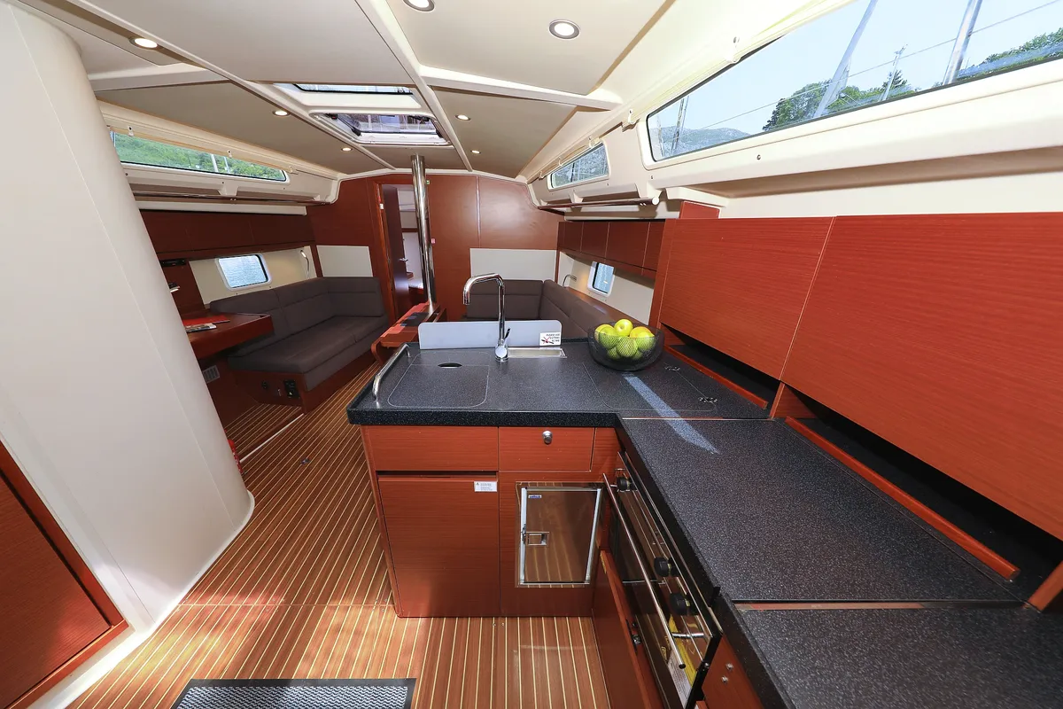 Galley of Vivien, a Hanse Yachts Hanse 418 sailboat at Dubrovnik, Croatia