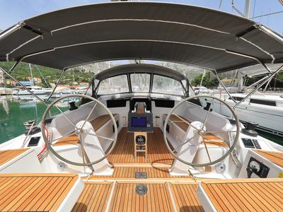 Cockpit of Vivien, a Hanse Yachts Hanse 418 sailboat at Dubrovnik, Croatia