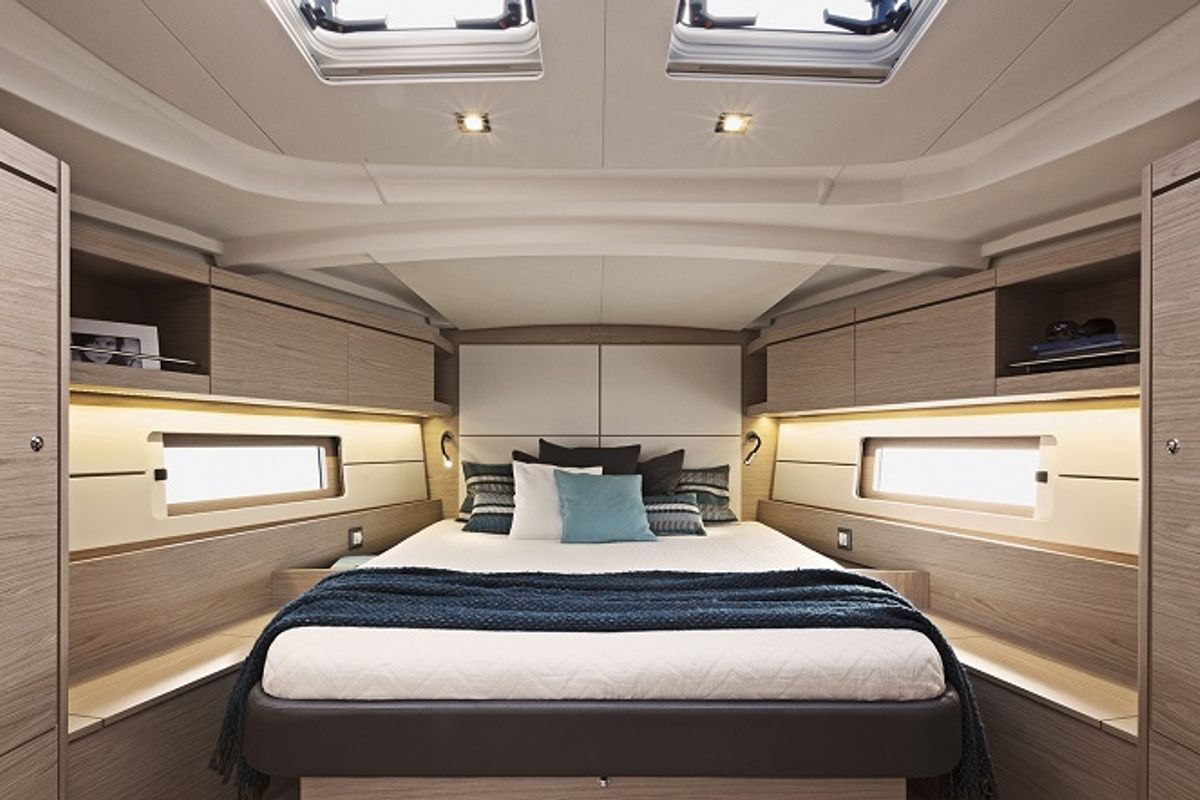 Cabin on Sine Cura III 3136, a Beneteau Oceanis 46.1 sailboat at Seget Donji, Croatia