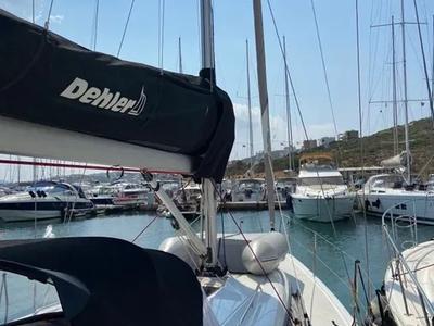 Deck of Polaris, a Dehler 38 SQ sailboat at Lavreotiki Municipal Unit, Greece