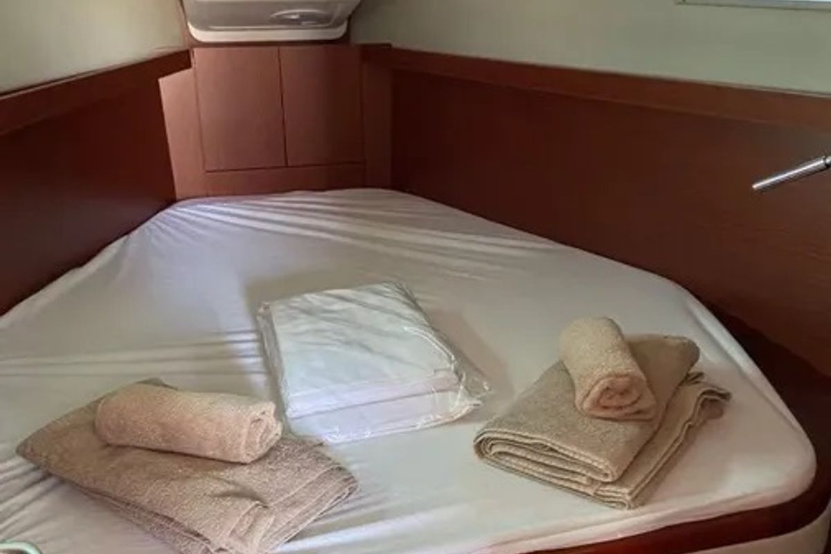 Cabin on Polaris, a Dehler 38 SQ sailboat at Lavreotiki Municipal Unit, Greece