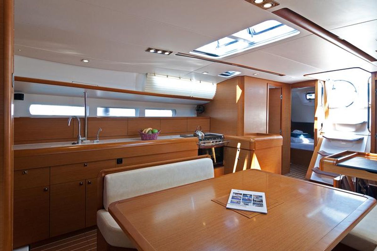 Galley of Aqua Kiss, a Jeanneau Sun Odyssey 509 sailboat at Split, Croatia
