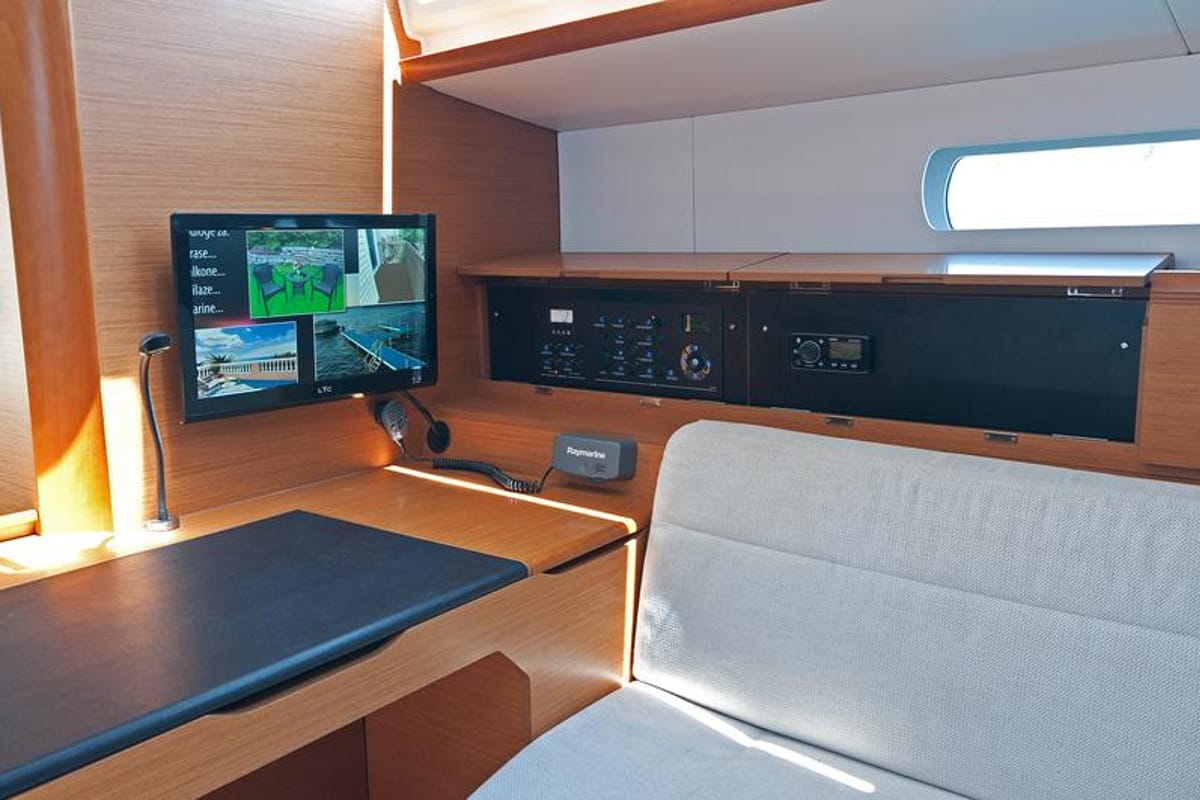 Salon of Aqua Kiss, a Jeanneau Sun Odyssey 509 sailboat at Split, Croatia