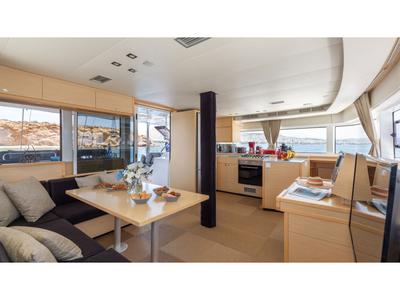 Salon of Royal Hearts, a Lagoon 52 catamaran at Athens, Greece
