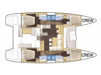 Floor plan of Cabin 2, a Lagoon 450 Fly catamaran at Municipal Unit of Lefkada, Greece