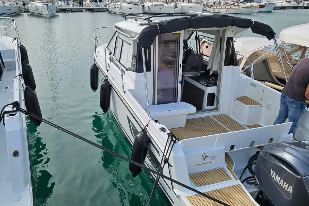 Exterior view of NN, a Jeanneau Merry Fisher 695 Serie2 motorboat at Seget Donji, Croatia