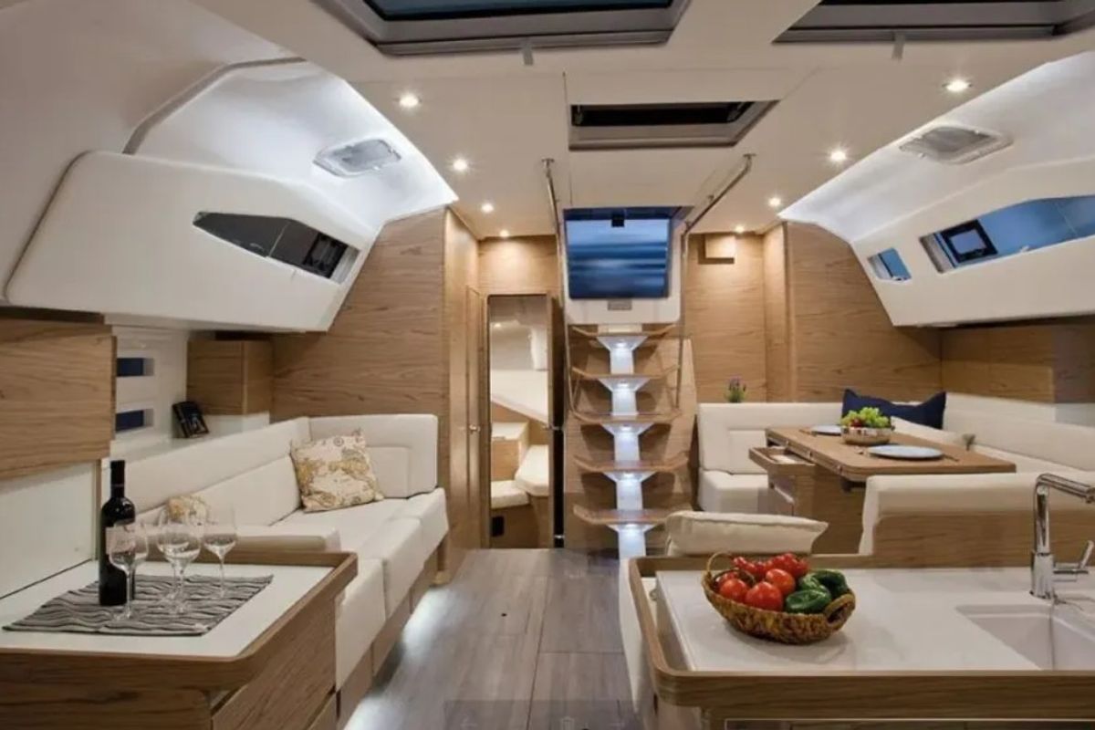 Salon of Lazy Days, a Elan Impression 50 sailboat at Split, Croatia