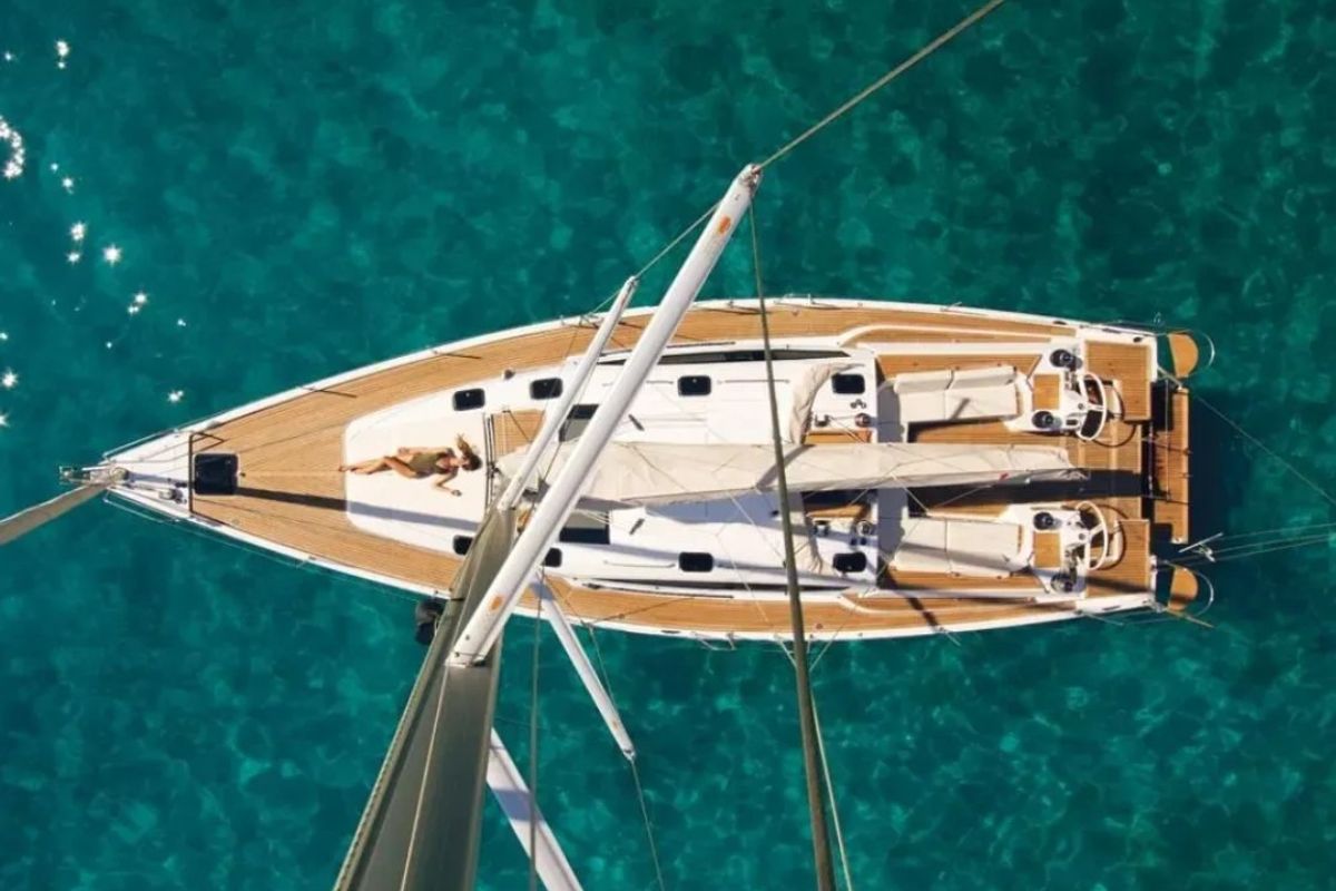 Exterior view of Lazy Days, a Elan Impression 50 sailboat at Split, Croatia
