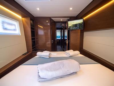 Cabin on Magnum Opus, a Lagoon 50 catamaran at Preveza, Greece