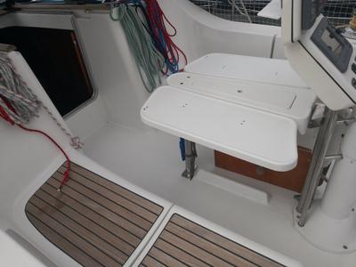 Deck of Andromeda, a Beneteau Oceanis 393 sailboat at Municipal Unit of Lefkada, Greece