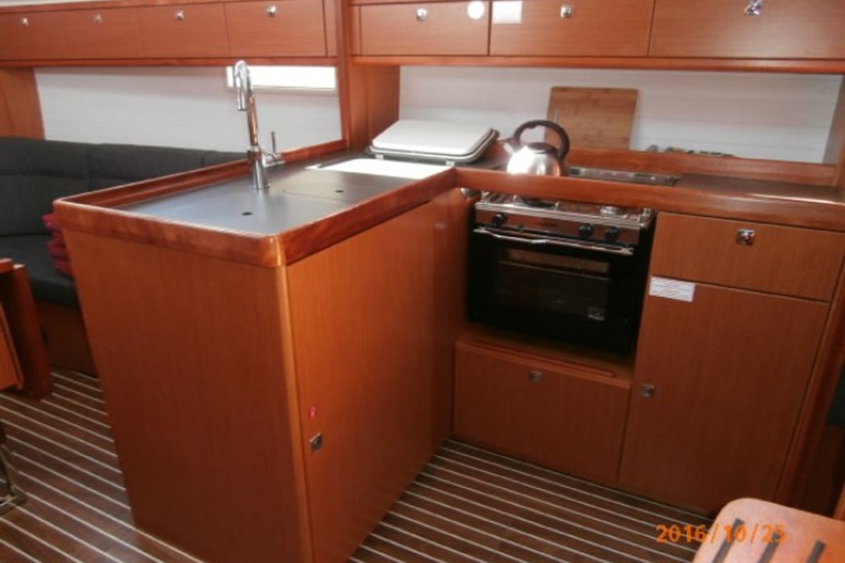 Galley of Mattina, a Bavaria Cruiser 37 sailboat at Municipal Unit of Lefkada, Greece