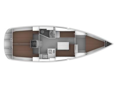 Floor plan of Mattina, a Bavaria Cruiser 37 sailboat at Municipal Unit of Lefkada, Greece