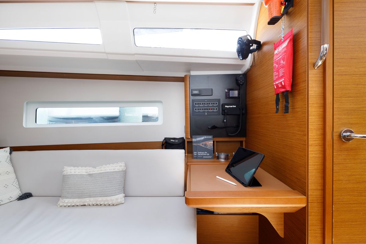 Orion, a Jeanneau Sun Odyssey 380 sailboat at Municipal Unit of Rhodes, Greece