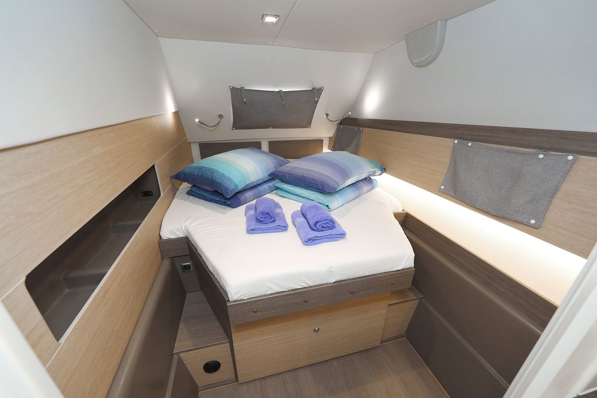 Cabin on Summer Loft, a Bali 4.3 catamaran at Grad Biograd na Moru, Croatia