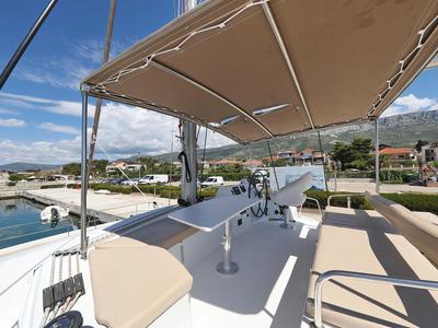 Cockpit of Summer Loft, a Bali 4.3 catamaran at Grad Biograd na Moru, Croatia