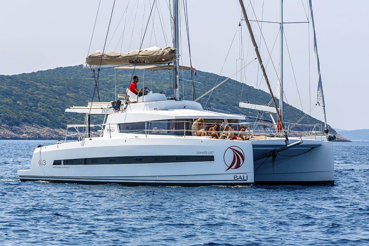 Exterior view of Summer Loft, a Bali 4.3 catamaran at Grad Biograd na Moru, Croatia