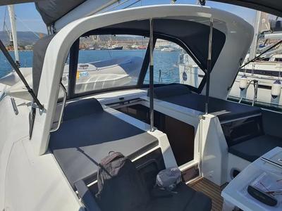Deck of Anemos, a Beneteau Oceanis 46.1 sailboat at Volos Municipality, Greece