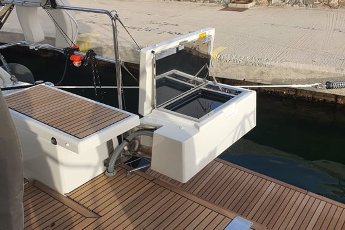 Deck of Anemos, a Beneteau Oceanis 46.1 sailboat at Volos Municipality, Greece