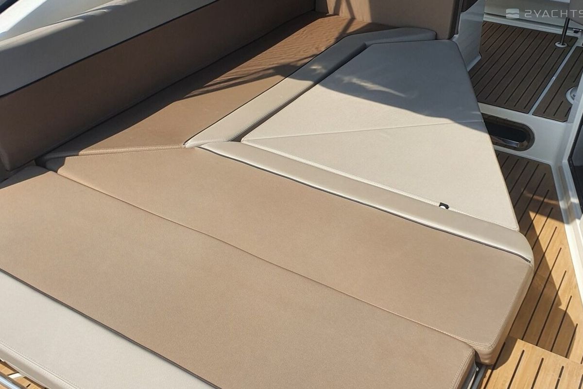Deck of Quicksilver 805, a Quicksilver Activ 805 Cruiser motorboat at Tribunj, Croatia