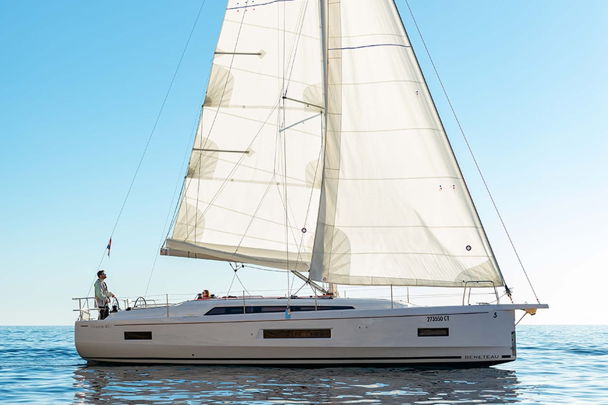 Exterior view of Aurelia, a Beneteau Oceanis 40.1 sailboat at Dubrovnik, Croatia