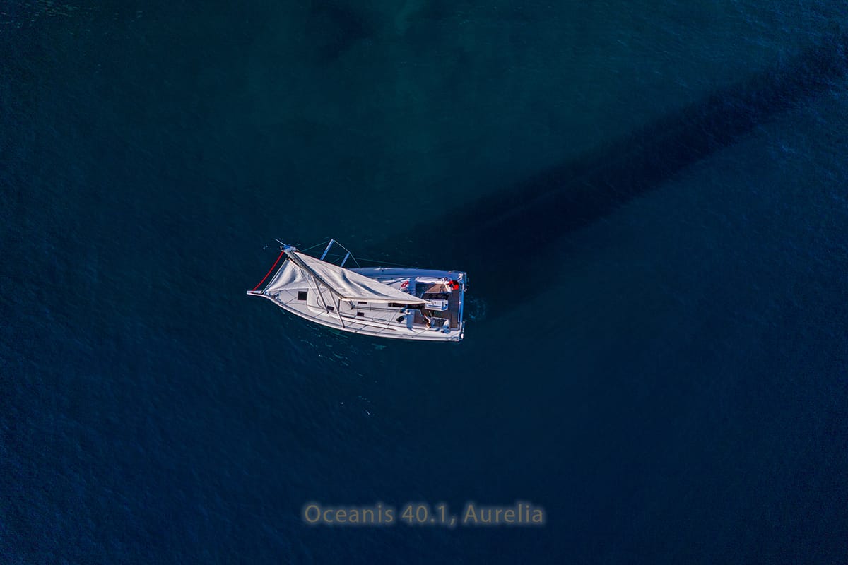 Exterior view of Aurelia, a Beneteau Oceanis 40.1 sailboat at Dubrovnik, Croatia