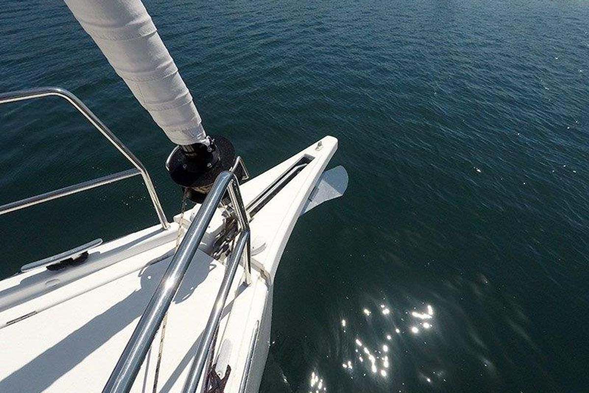 Deck of Sweetest taboo, a Dufour 430 GL sailboat at Grad Šibenik, Croatia
