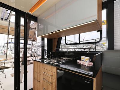 Galley of Running Gag I, a Cobra Yachts Futura 40 Grand Horizon yacht at Grad Biograd na Moru, Croatia