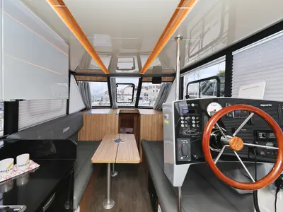 Salon of Running Gag I, a Cobra Yachts Futura 40 Grand Horizon yacht at Grad Biograd na Moru, Croatia