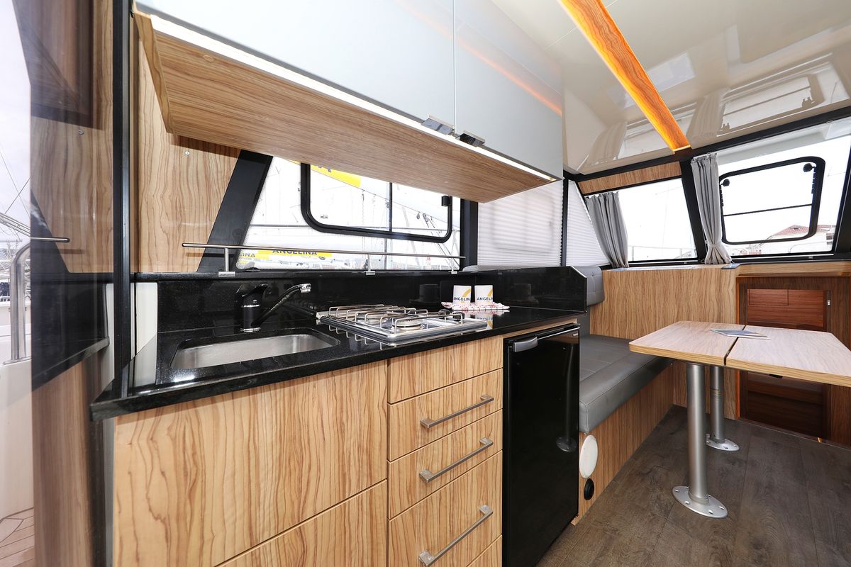 Galley of Running Gag I, a Cobra Yachts Futura 40 Grand Horizon yacht at Grad Biograd na Moru, Croatia